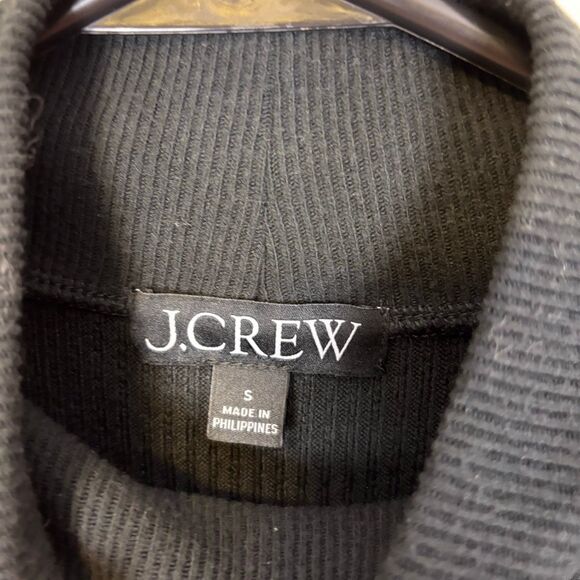 J. Crew Black Mock Neck Ribbed Long Sleeve Top Small - Picture 5 of 6